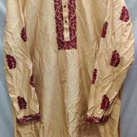 Beige tussar panjabi