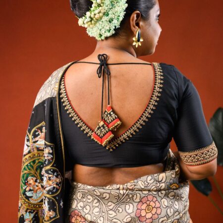 Black summer silk blouse