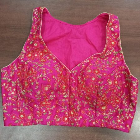 Pink raw silk blouse