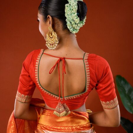 Red dupion blouse