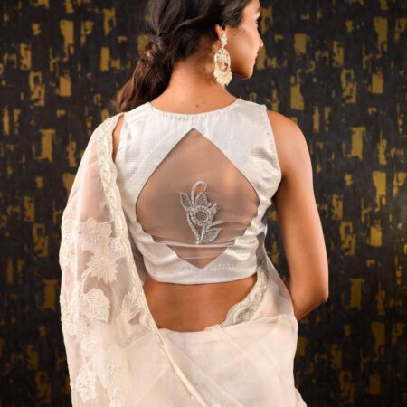 Silver brocade blouse